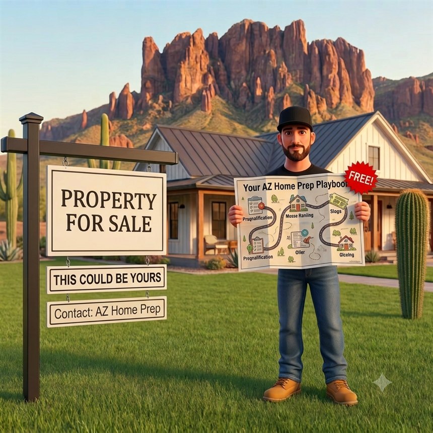 Your free AZ Home Prep Playbook — a step-by-step roadmap from prequalification to closing, in front of an Arizona home